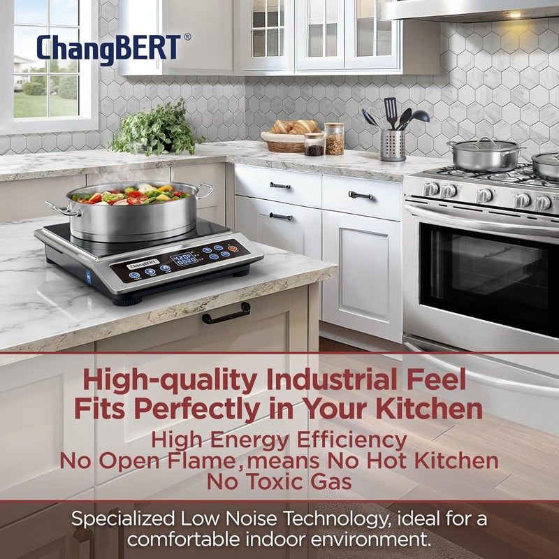 CHANGBERT Portable Induction Cooktop Enhanced Version, One-Click Max Power 1800W Large Heating Coil Burner, Precise Temperature Control, NSF Certified, Low Noise Hot Plate for Home & Commercial - Image 5
